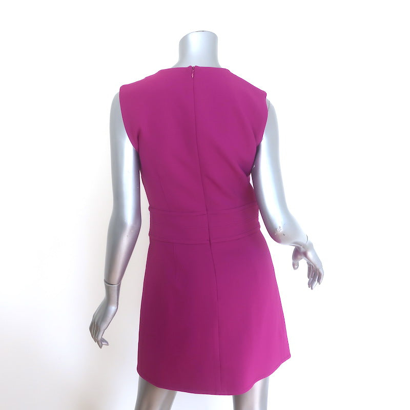 Veronica Beard Velma Wrap-Effect Mini Dress Magenta Stretch Suiting Size 4