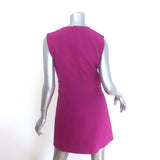 Veronica Beard Velma Wrap-Effect Mini Dress Magenta Stretch Suiting Size 4