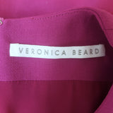 Veronica Beard Velma Wrap-Effect Mini Dress Magenta Stretch Suiting Size 4