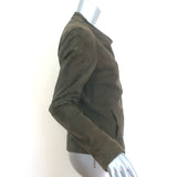 Vince Suede Motorcycle Jacket Olive Size Medium