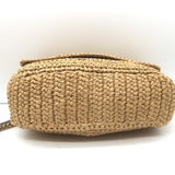 Saint Laurent Niki Medium Raffia Shoulder Bag Natural Chain Strap Crossbody NEW
