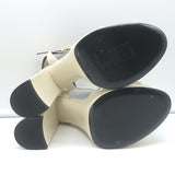 Saint Laurent Bianca Knotted Platform Sandals Cream Leather Size 39