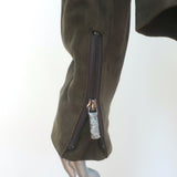 Vince Suede Motorcycle Jacket Olive Size Medium