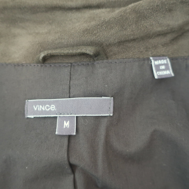 Vince Suede Motorcycle Jacket Olive Size Medium