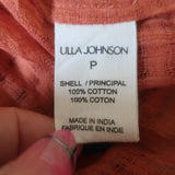 Ulla Johnson Mandira Cover-Up Tunic Burnt Henna Sheer Cotton Size Petite NEW