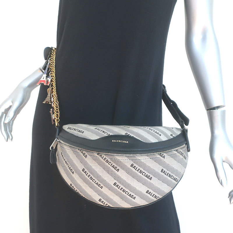 【BALENCIAGA】LOGO BELT BAG Balenciaga logo calfskin black belt bag - BALENCIAGA | THÉM