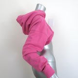 Alo Shrug It Off Cropped Hoodie Pink Fleece Medium