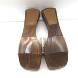 Cult Gaia Nia PVC Wood Sandals Size 37.5 Platform Slides