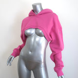 Alo Shrug It Off Cropped Hoodie Pink Fleece Medium