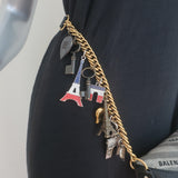 Balenciaga Souvenir XS Belt Bag Gray Logo Jacquard Canvas