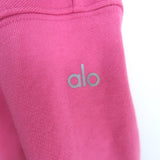Alo Shrug It Off Cropped Hoodie Pink Fleece Medium