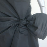 Alexander McQueen Bow Midi Skirt Black Taffeta Size 40 NEW