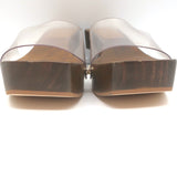 Cult Gaia Nia PVC Wood Sandals Size 37.5 Platform Slides