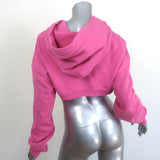 Alo Shrug It Off Cropped Hoodie Pink Fleece Medium