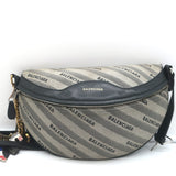 Balenciaga Souvenir XS Belt Bag Gray Logo Jacquard Canvas