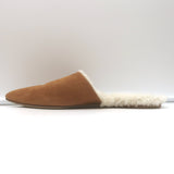 Jenni Kayne Shearling-Lined Mules Brown Suede Size 38 Pointed Toe Flats