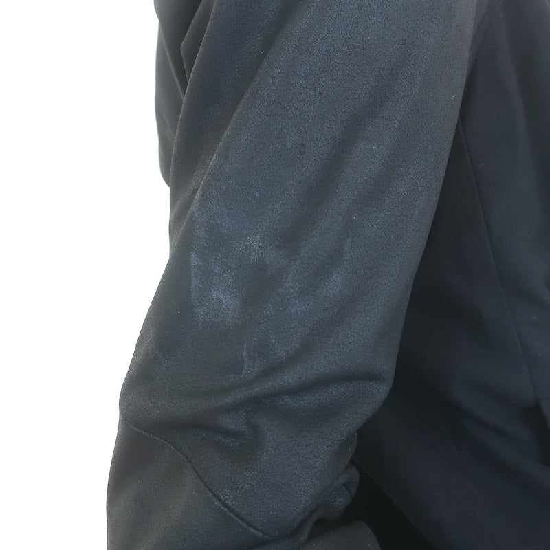 Helmut Lang Shadow Moleskin Draped Moto Jacket Black Leather &amp; Cotton Size Small