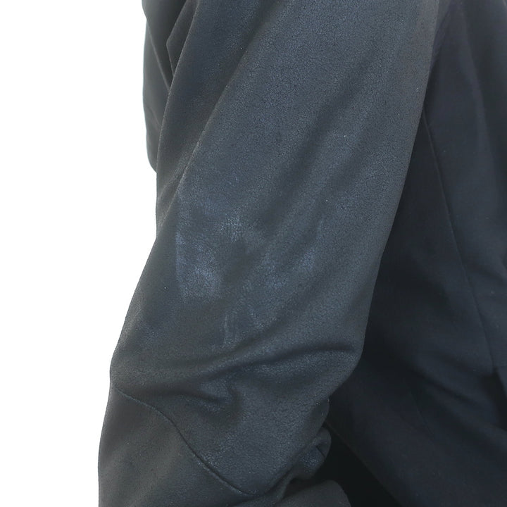 Helmut Lang Shadow Moleskin Draped Moto Jacket Black Leather &amp; Cotton Size Small