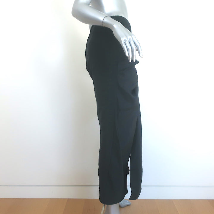 Alexander McQueen Bow Midi Skirt Black Taffeta Size 40 NEW