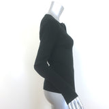 Michael Kors Half-Zip Sweater Black Stretch Wool Ribbed Knit Size Medium