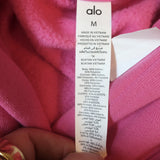 Alo Shrug It Off Cropped Hoodie Pink Fleece Medium