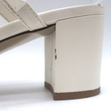 Valentino Rockstud Block-Heel Slide Sandals Cream Leather Size 39