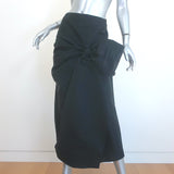 Alexander McQueen Bow Midi Skirt Black Taffeta Size 40 NEW
