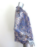 Zimmermann Botanica Tie-Neck Swing Blouse Lavender Butterfly Print Silk Size 1