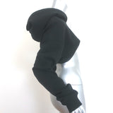 Alo Shrug It Off Cropped Hoodie Black Fleece Medium