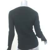 Michael Kors Half-Zip Sweater Black Stretch Wool Ribbed Knit Size Medium