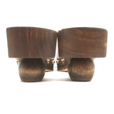 Cult Gaia Nia PVC Wood Sandals Size 37.5 Platform Slides