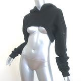 Alo Shrug It Off Cropped Hoodie Black Fleece Medium