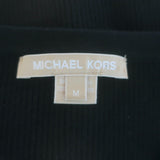 Michael Kors Half-Zip Sweater Black Stretch Wool Ribbed Knit Size Medium
