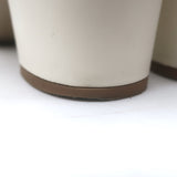 Valentino Rockstud Block-Heel Slide Sandals Cream Leather Size 39