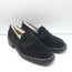 Jimmy Choo Deanna Crystal-Trim Shearling Penny Loafers Black Suede Size 39
