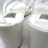 Valentino Rockstud Block-Heel Slide Sandals Cream Leather Size 39