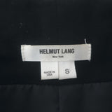 Helmut Lang Shadow Moleskin Draped Moto Jacket Black Leather & Cotton Size Small
