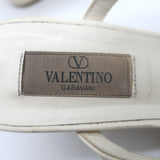 Valentino Rockstud Block-Heel Slide Sandals Cream Leather Size 39