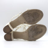 Valentino Rockstud Block-Heel Slide Sandals Cream Leather Size 39