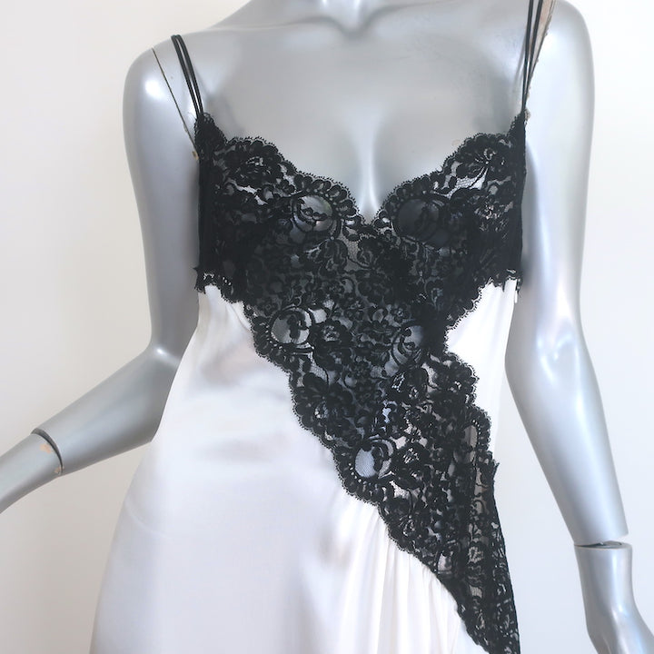 Rodarte Lace-Trimmed Satin Midi Slip Dress White Silk Size 6 NEW