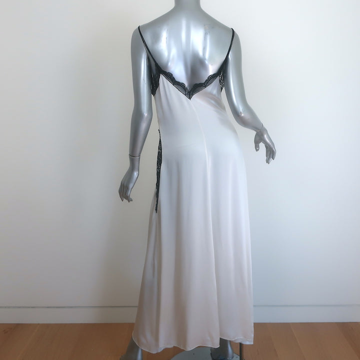 Rodarte Lace-Trimmed Satin Midi Slip Dress White Silk Size 6 NEW