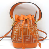 Fendi Mon Tresor FF PVC Mini Bucket Bag Orange Leather Crossbody