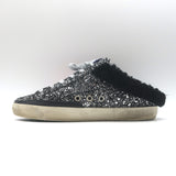 Golden Goose Glitter Superstar Sabot Shearling Sneakers Black Size 37