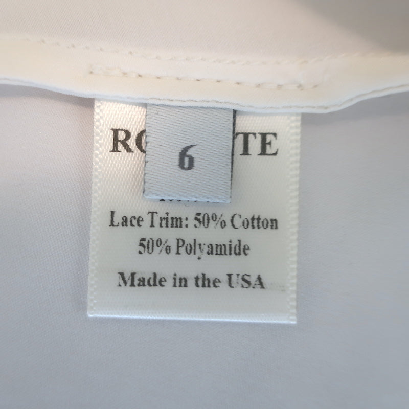 Rodarte Lace-Trimmed Satin Midi Slip Dress White Silk Size 6 NEW