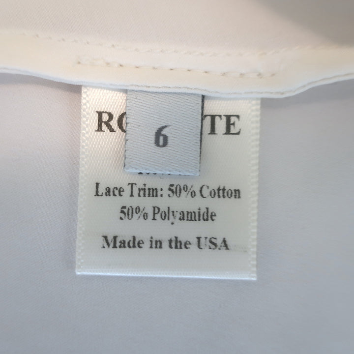 Rodarte Lace-Trimmed Satin Midi Slip Dress White Silk Size 6 NEW