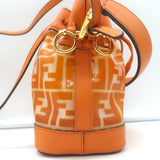 Fendi Mon Tresor FF PVC Mini Bucket Bag Orange Leather Crossbody
