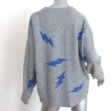 Zadig & Voltaire Markus Flash Lightning Bolt Cashmere Sweater Gray Size Medium