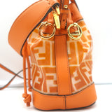 Fendi Mon Tresor FF PVC Mini Bucket Bag Orange Leather Crossbody