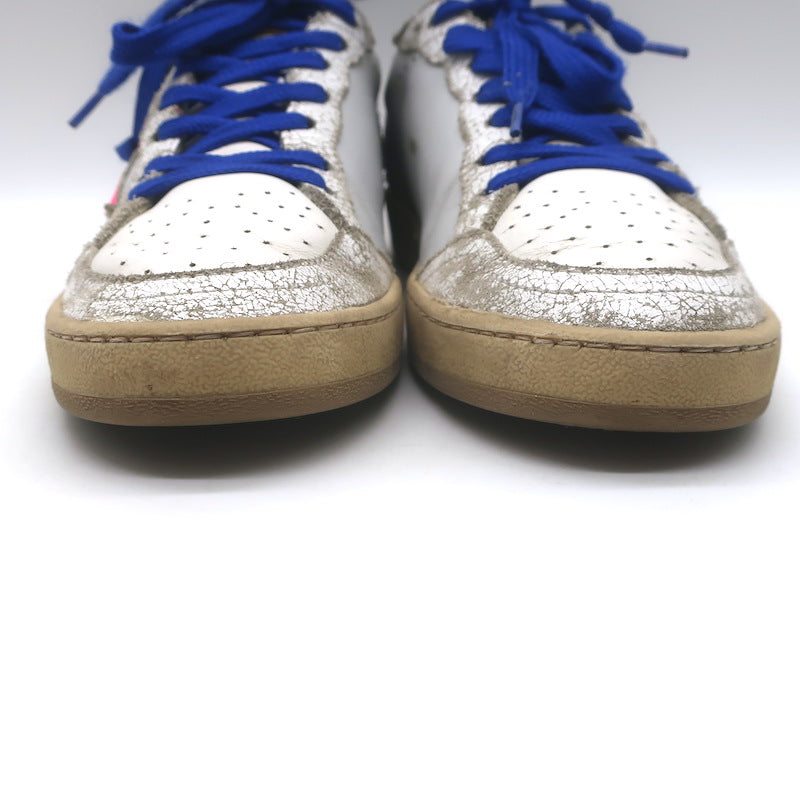 Golden Goose Ball Star Low Top Sneakers White &amp; Neon Pink Leather Size 37