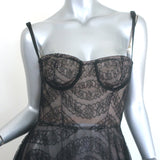 Giambattista Valli Bow-Strap Lace Bustier Gown Black Size 42 NEW